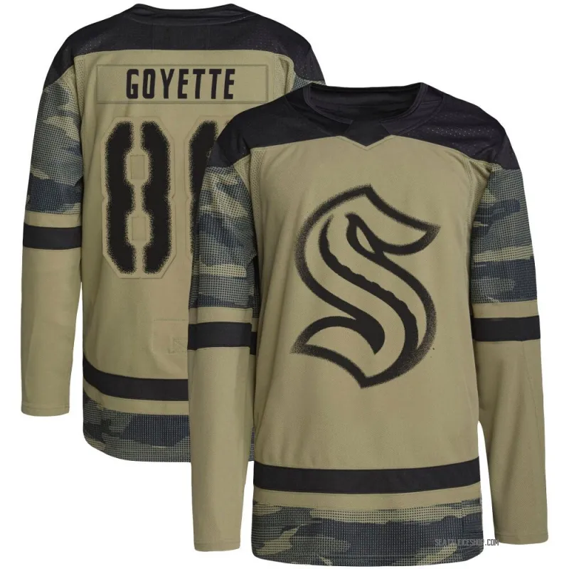 Camo Youth David Goyette Authentic Seattle Kraken Military Appreciation Practice Jersey