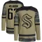 Camo Youth Jacob Melanson Authentic Seattle Kraken Military Appreciation Team Practice Jersey
