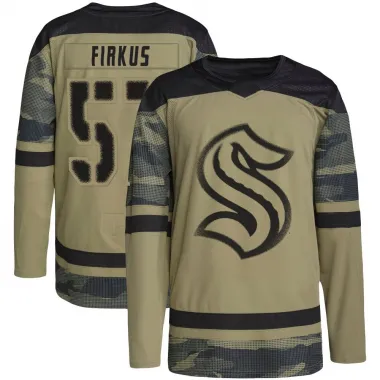 Camo Youth Jagger Firkus Authentic Seattle Kraken Military Appreciation Practice Jersey