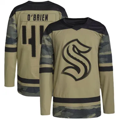 Camo Youth Jake O'Brien Authentic Seattle Kraken Military Appreciation Practice Jersey