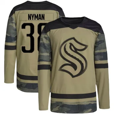 Camo Youth Jani Nyman Authentic Seattle Kraken Military Appreciation Team Practice Jersey