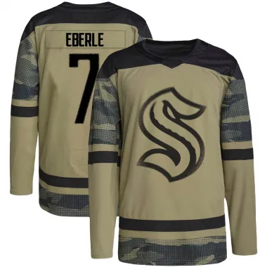 Camo Youth Jordan Eberle Authentic Seattle Kraken Military Appreciation Team Practice Jersey