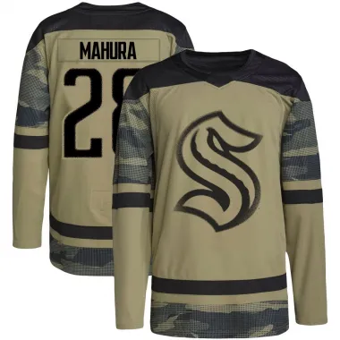 Camo Youth Joshua Mahura Authentic Seattle Kraken Military Appreciation Team Practice Jersey