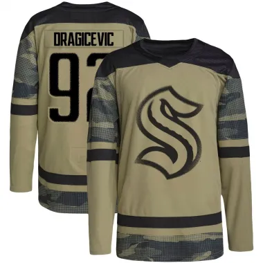 Camo Youth Lukas Dragicevic Authentic Seattle Kraken Military Appreciation Team Practice Jersey