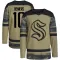 Camo Youth Matty Beniers Authentic Seattle Kraken Military Appreciation Team Practice Jersey