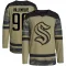 Camo Youth Nathan Villeneuve Authentic Seattle Kraken Military Appreciation Team Practice Jersey