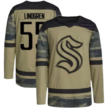 Camo Youth Ryan Lindgren Authentic Seattle Kraken Military Appreciation Team Practice Jersey