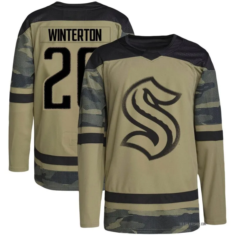 Camo Youth Ryan Winterton Authentic Seattle Kraken Military Appreciation Team Practice Jersey