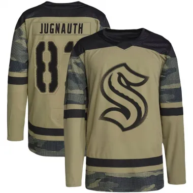 Camo Youth Tyson Jugnauth Authentic Seattle Kraken Military Appreciation Practice Jersey