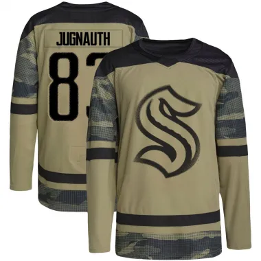 Camo Youth Tyson Jugnauth Authentic Seattle Kraken Military Appreciation Team Practice Jersey