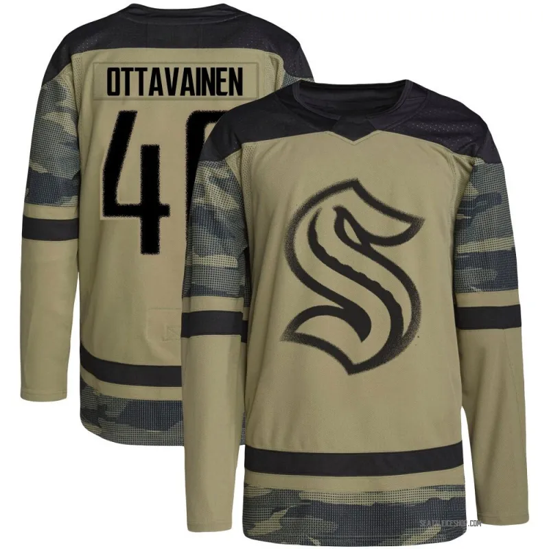 Camo Youth Ville Ottavainen Authentic Seattle Kraken Military Appreciation Team Practice Jersey