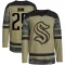 Camo Youth Vince Dunn Authentic Seattle Kraken Military Appreciation Team Practice Jersey