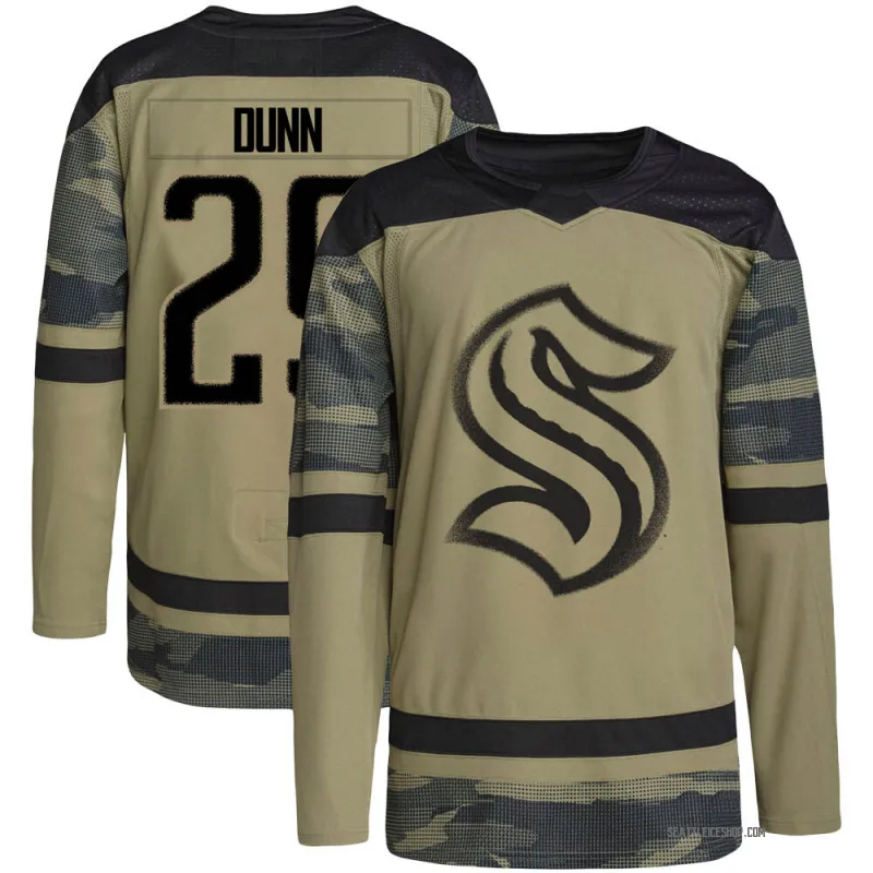 Camo Youth Vince Dunn Authentic Seattle Kraken Military Appreciation Team Practice Jersey