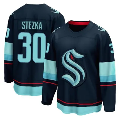 Navy Men's Ales Stezka Breakaway Seattle Kraken Home Jersey