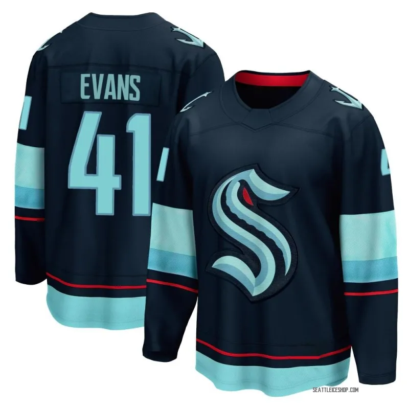 Navy Men's Ryker Evans Breakaway Seattle Kraken Home Jersey