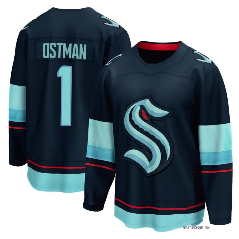 Navy Men's Victor Ostman Breakaway Seattle Kraken Home Jersey