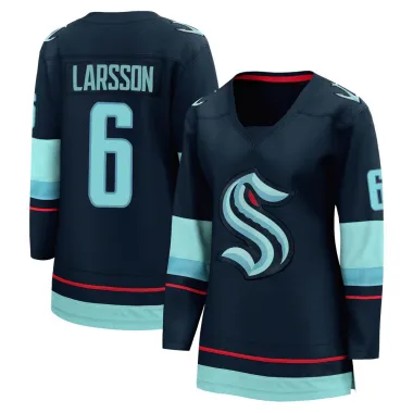 Navy Women's Adam Larsson Breakaway Seattle Kraken Home Jersey