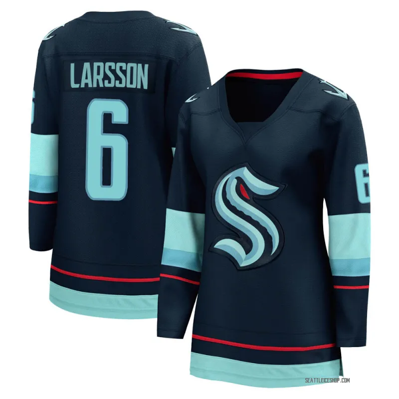 Navy Women's Adam Larsson Breakaway Seattle Kraken Home Jersey