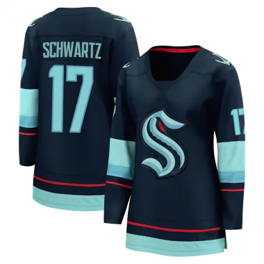 Navy Women's Jaden Schwartz Breakaway Seattle Kraken Home Jersey