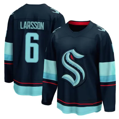 Navy Youth Adam Larsson Breakaway Seattle Kraken Home Jersey