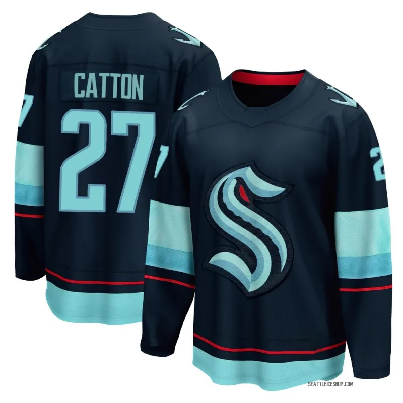 Navy Youth Berkly Catton Breakaway Seattle Kraken Home Jersey