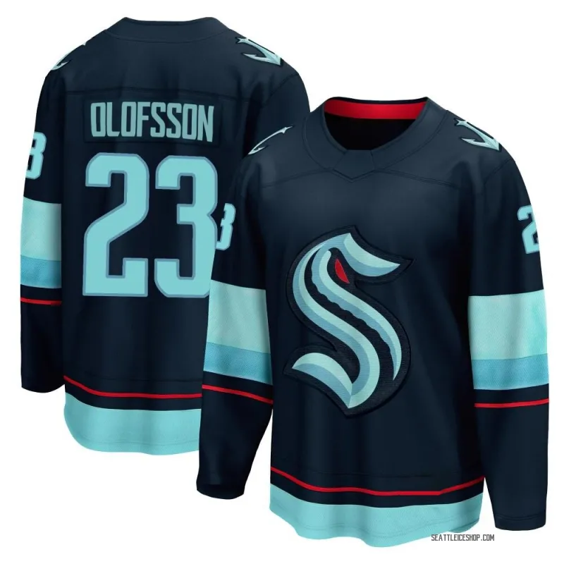 Navy Youth Gustav Olofsson Breakaway Seattle Kraken Home Jersey