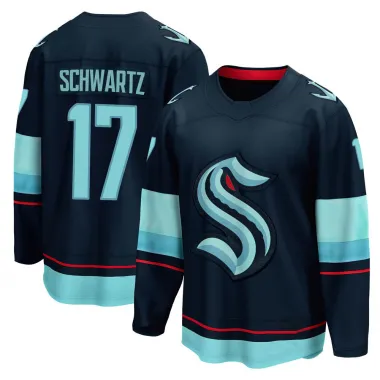 Navy Youth Jaden Schwartz Breakaway Seattle Kraken Home Jersey
