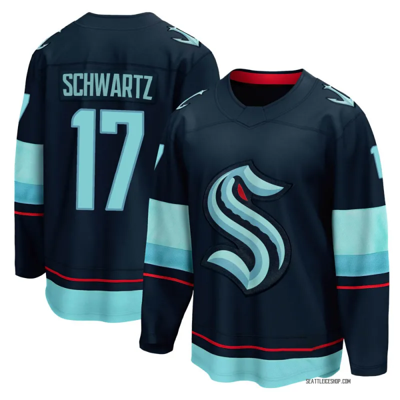 Navy Youth Jaden Schwartz Breakaway Seattle Kraken Home Jersey