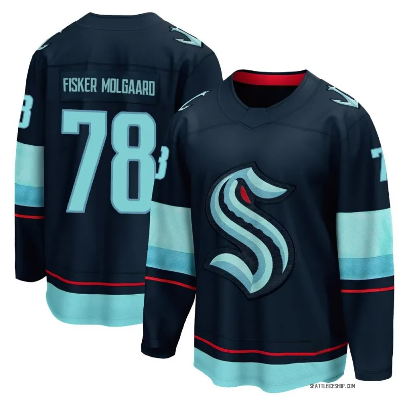 Navy Youth Oscar Fisker Molgaard Breakaway Seattle Kraken Home Jersey