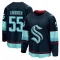 Navy Youth Ryan Lindgren Breakaway Seattle Kraken Home Jersey