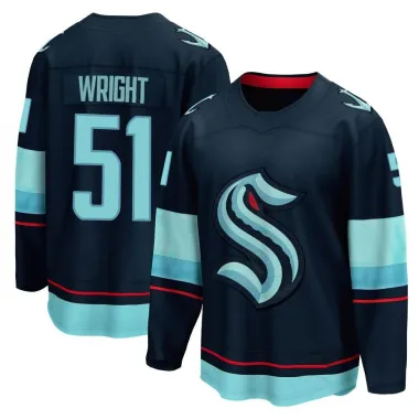 Navy Youth Shane Wright Breakaway Seattle Kraken Home Jersey