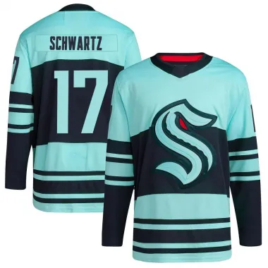 Teal Men's Jaden Schwartz Authentic Seattle Kraken Reverse Retro 2.0 Jersey