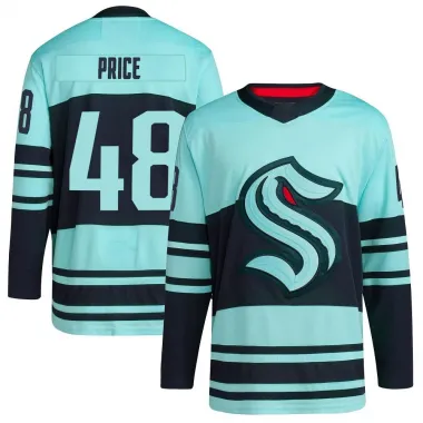 Teal Youth Caden Price Authentic Seattle Kraken Reverse Retro 2.0 Jersey