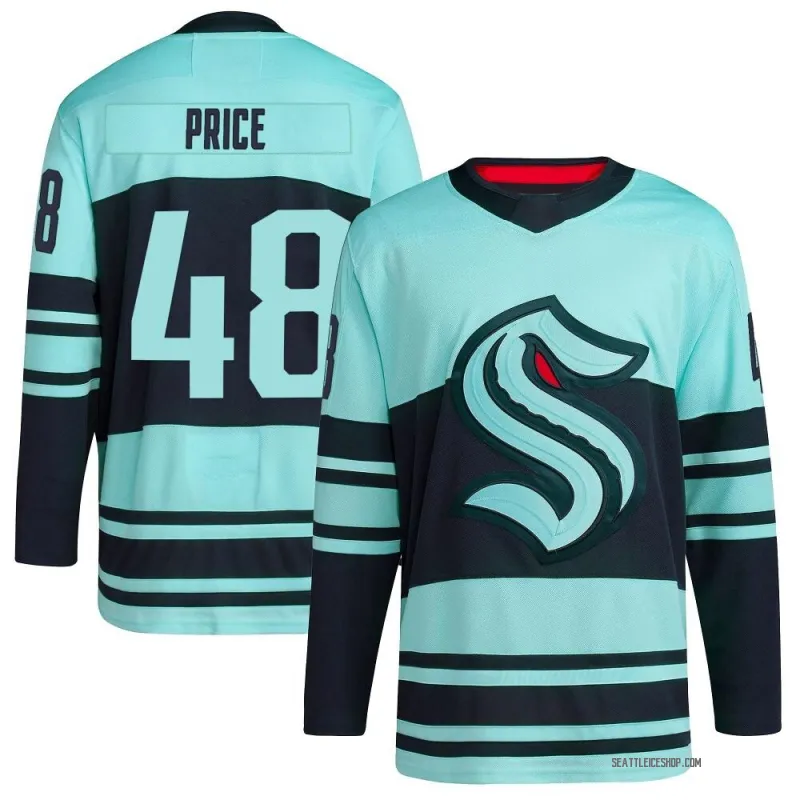 Teal Youth Caden Price Authentic Seattle Kraken Reverse Retro 2.0 Jersey