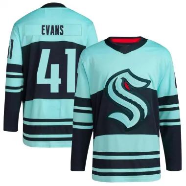 Teal Youth Ryker Evans Authentic Seattle Kraken Reverse Retro 2.0 Jersey