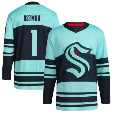 Teal Youth Victor Ostman Authentic Seattle Kraken Reverse Retro 2.0 Jersey