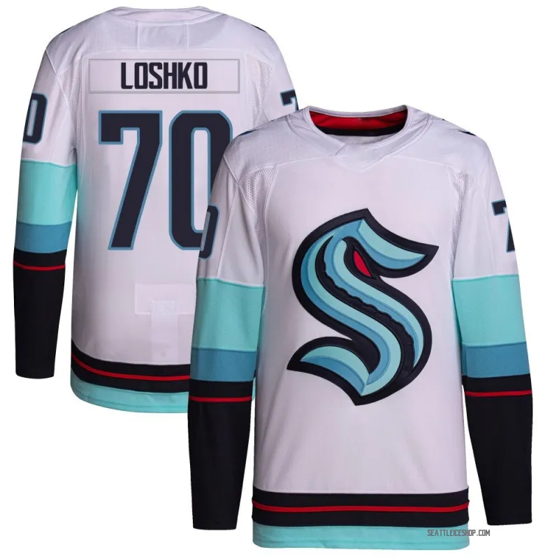 White Men's Andrei Loshko Authentic Seattle Kraken Away Primegreen Jersey