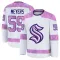 White Men's Ben Meyers Premium Seattle Kraken 2024 Hockey Fights Cancer Practice Jersey
