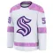 White Men's Ben Meyers Premium Seattle Kraken 2024 Hockey Fights Cancer Practice Jersey