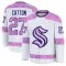White Men's Berkly Catton Premium Seattle Kraken 2024 Hockey Fights Cancer Practice Jersey
