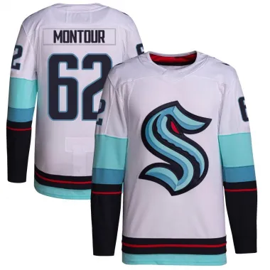 White Men's Brandon Montour Authentic Seattle Kraken Away Primegreen Jersey