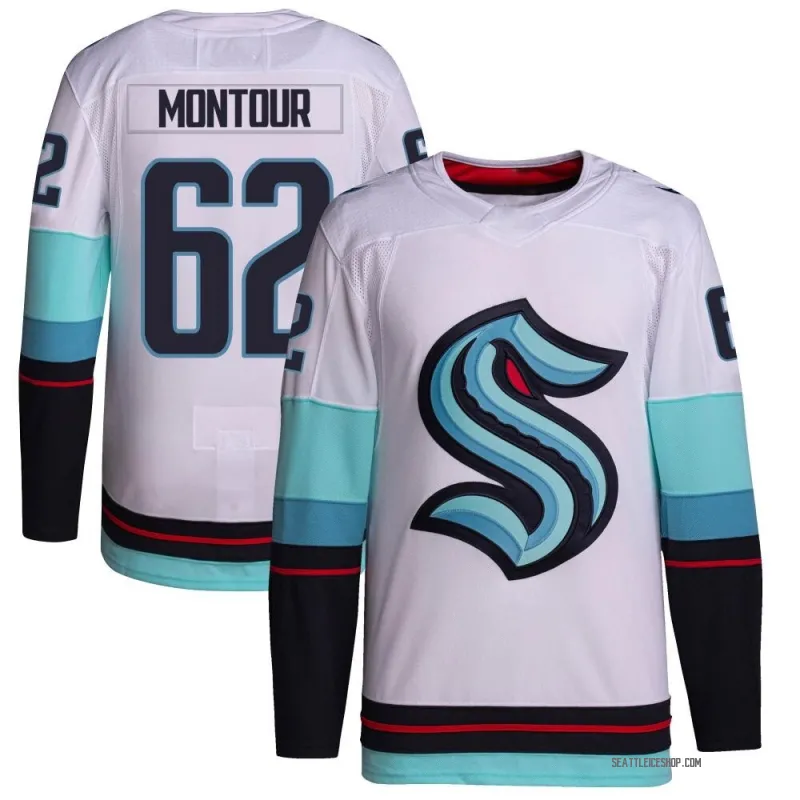 White Men's Brandon Montour Authentic Seattle Kraken Away Primegreen Jersey