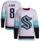 White Men's Cale Fleury Authentic Seattle Kraken Away Primegreen Jersey
