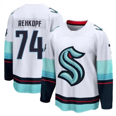 White Men's Carson Rehkopf Breakaway Seattle Kraken Away Jersey
