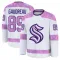 White Men's Frederick Gaudreau Premium Seattle Kraken 2024 Hockey Fights Cancer Practice Jersey