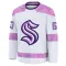 White Men's Jacob Melanson Premium Seattle Kraken 2024 Hockey Fights Cancer Practice Jersey