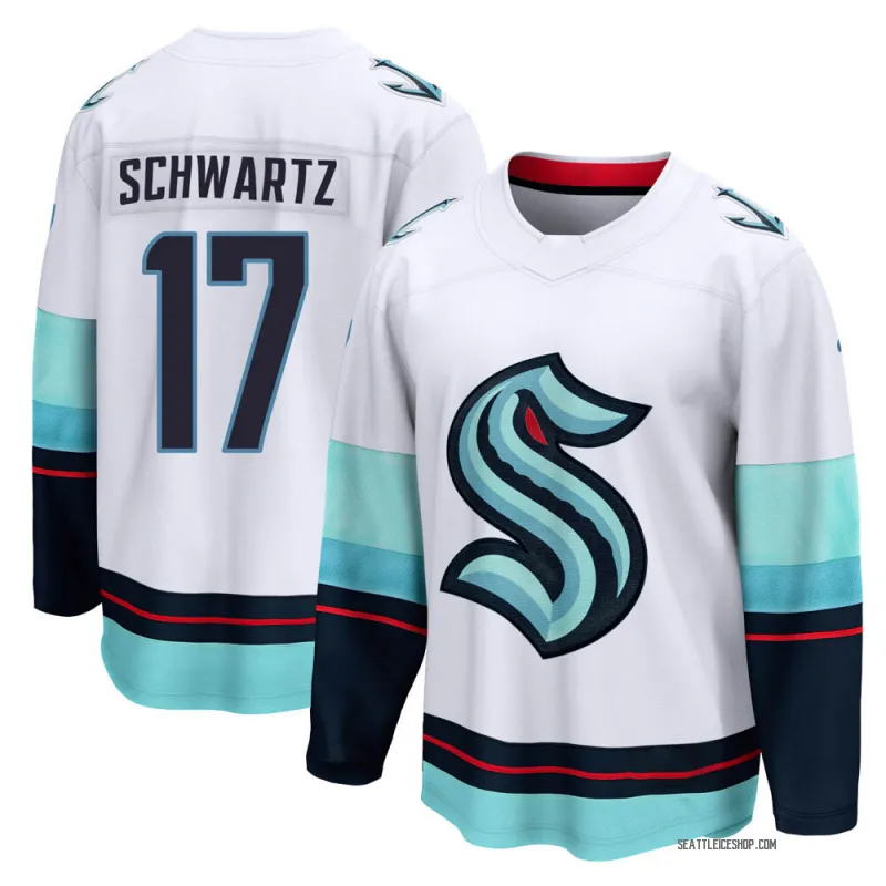 White Men's Jaden Schwartz Breakaway Seattle Kraken Away Jersey