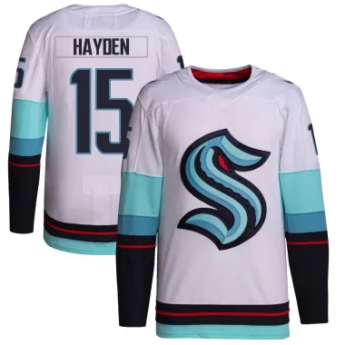 White Men's John Hayden Authentic Seattle Kraken Away Primegreen Jersey