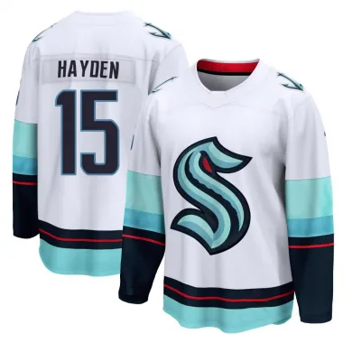 White Men's John Hayden Breakaway Seattle Kraken Away Jersey