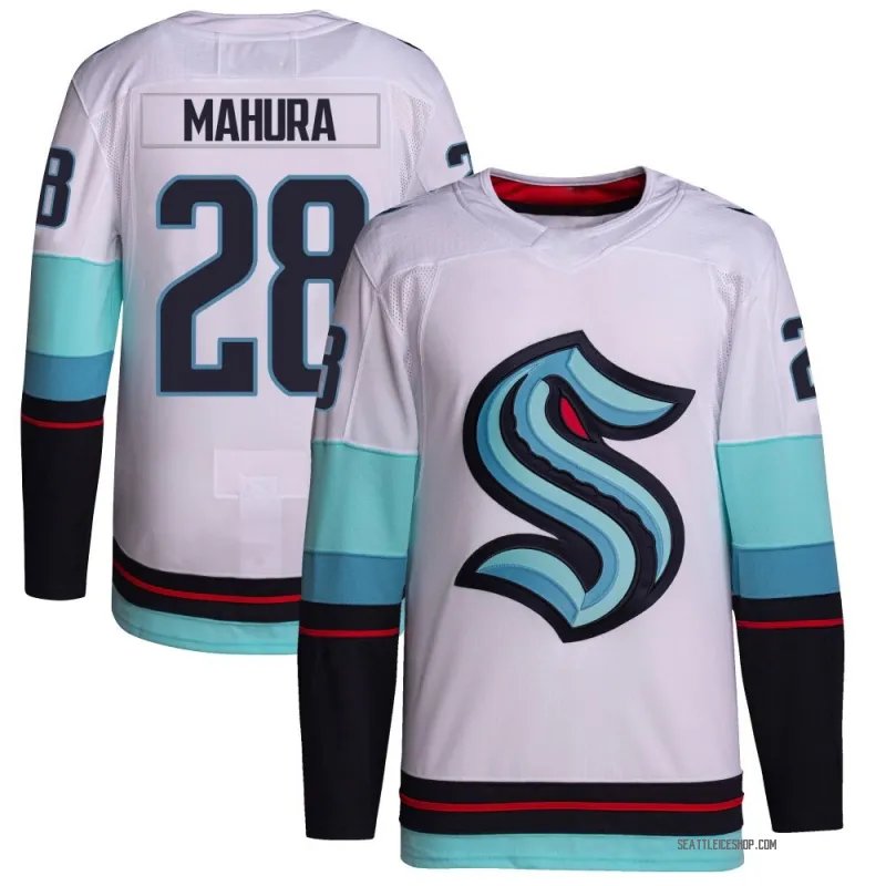 White Men's Joshua Mahura Authentic Seattle Kraken Away Primegreen Jersey